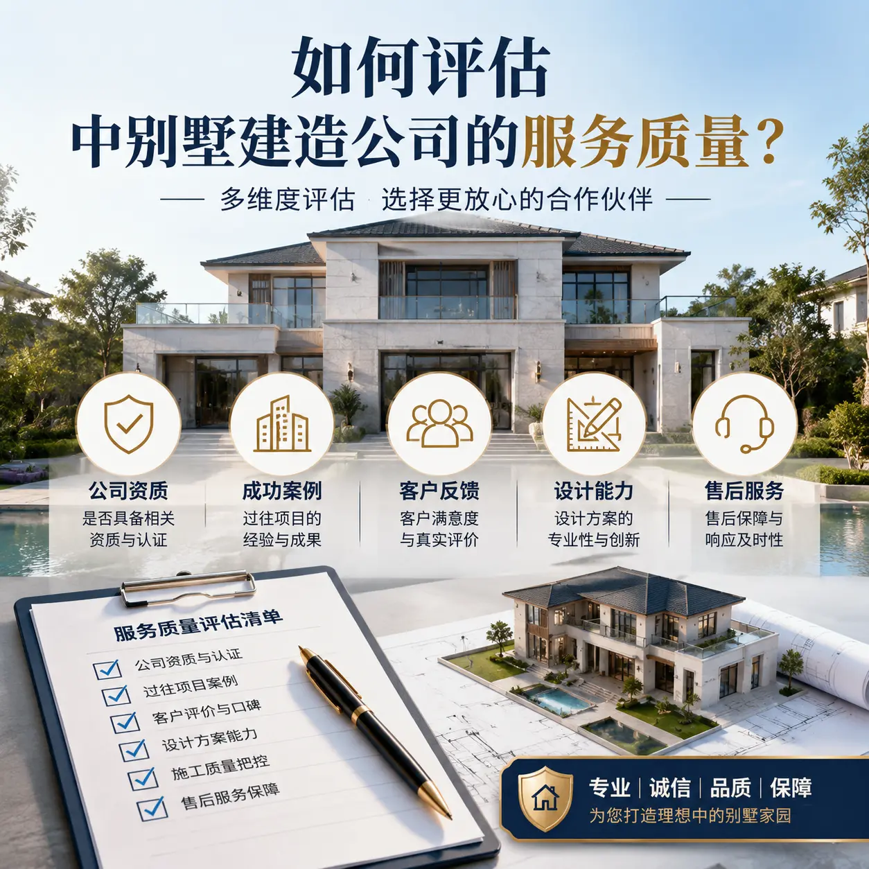 如何评估 汇川 中别墅建造公司的服务质量？