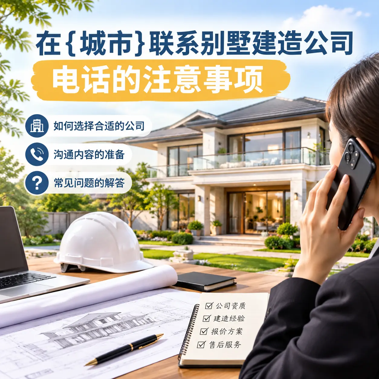 在汇川联系别墅建造公司电话的注意事项