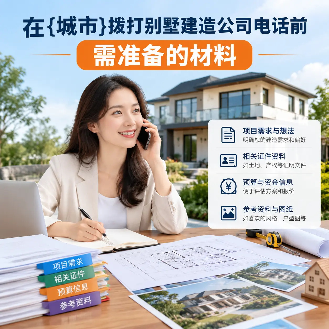 在汇川拨打别墅建造公司电话前需准备的材料